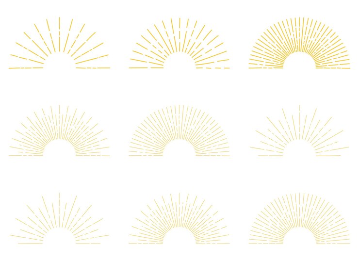 Hand drawn sunburst vector collection