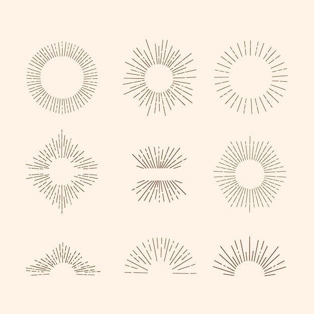 Hand drawn sunbursts collection