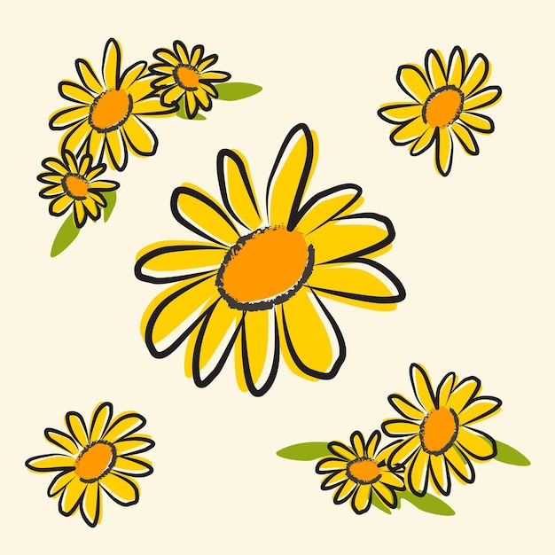 Vector hand drawn sunflower