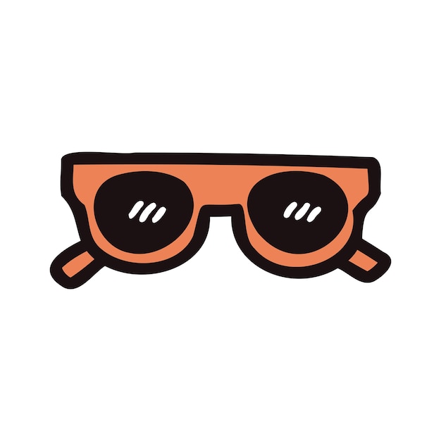 Vector hand drawn sunglasses in doodle style