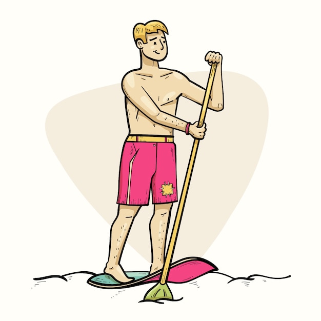 Vector hand drawn sup illustration