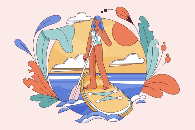 Vector hand drawn sup illustration