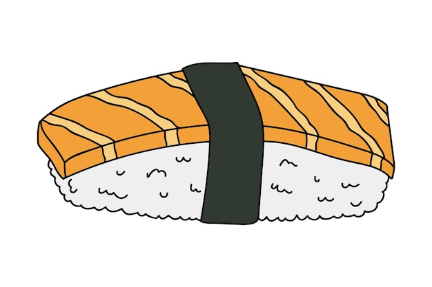 Hand drawn sushi clipart Japanese traditional cuisine dishes Asian food