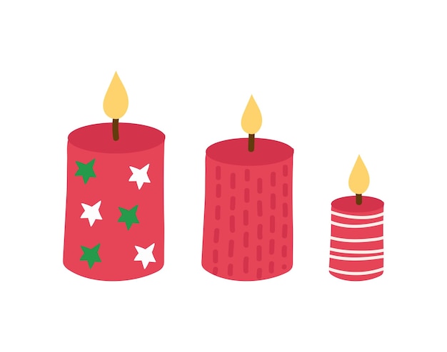 Hand drawn sweet candles with decorations