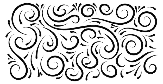 Vector hand drawn swirl random line vector