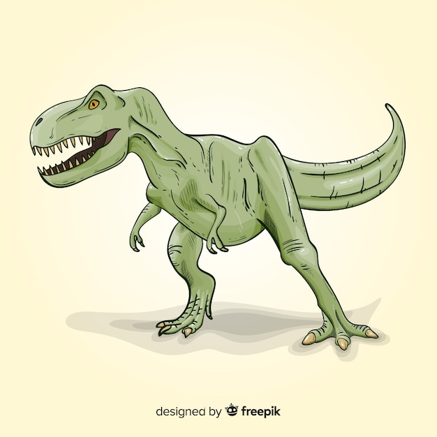 Editable vector hand drawing illustration of Tyranosaurus Rex or T