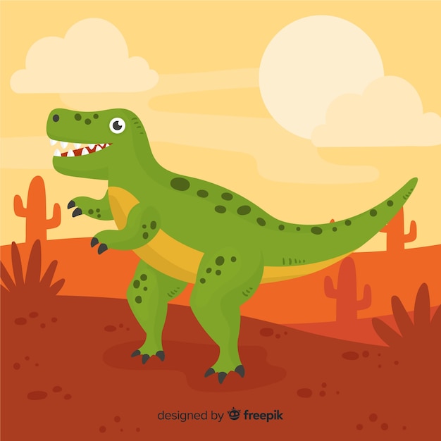 Vector hand drawn t-rex background