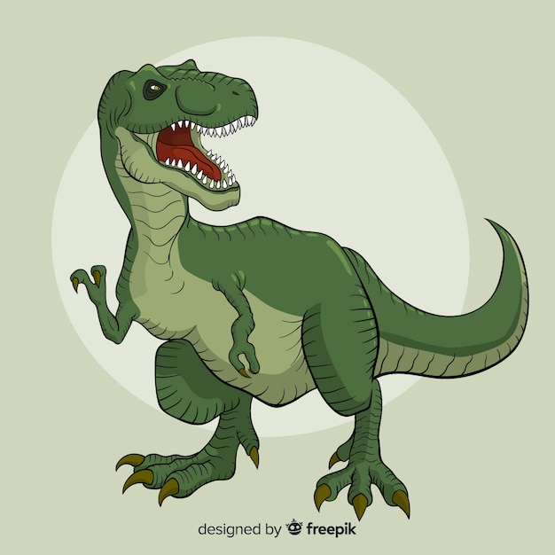 Vector hand drawn t-rex background