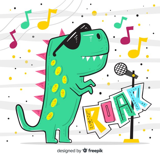 Vector hand drawn t-rex background