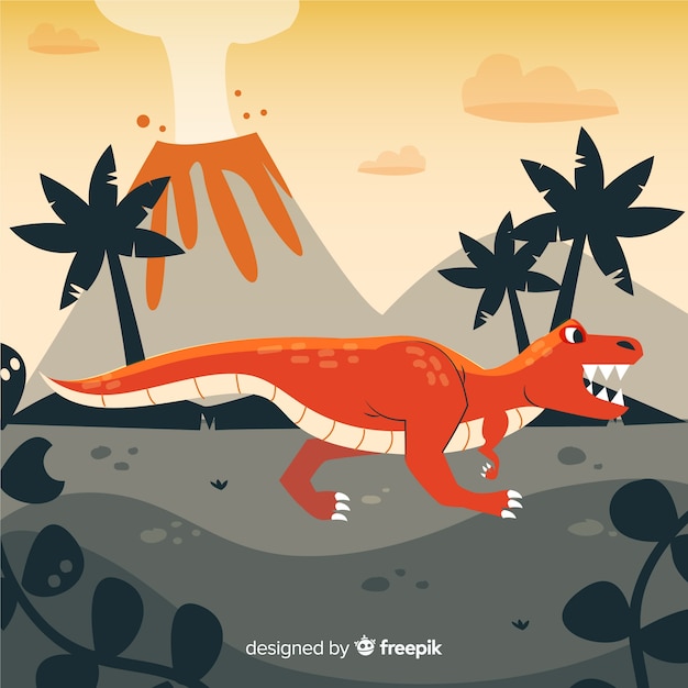 Vector hand drawn t-rex background