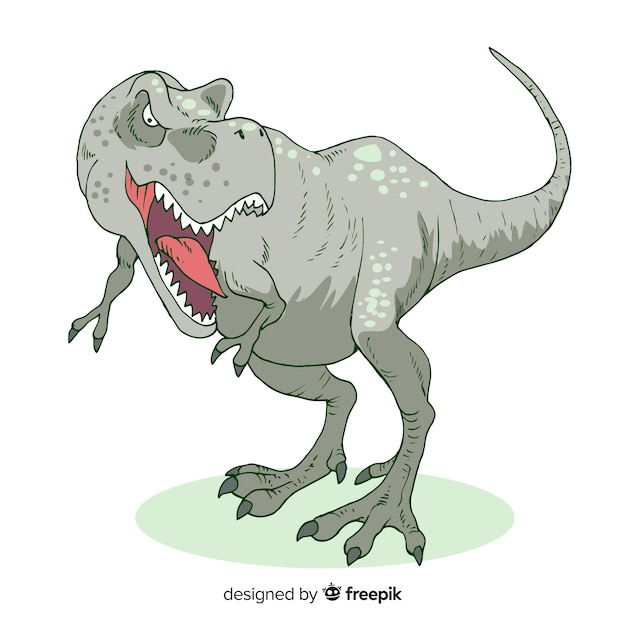 Vector hand drawn t-rex background