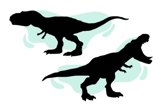 Vettore silhouette di t-rex disegnata a mano