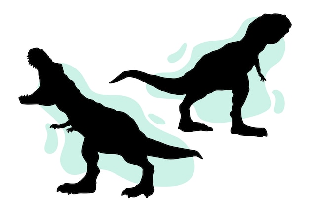 Vector hand drawn  t-rex silhouette