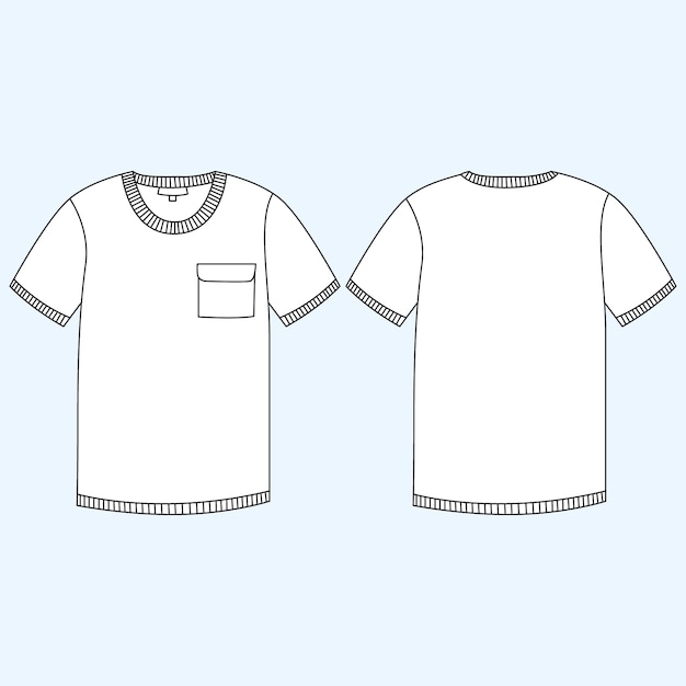 Vector hand drawn t-shirt outline illustration