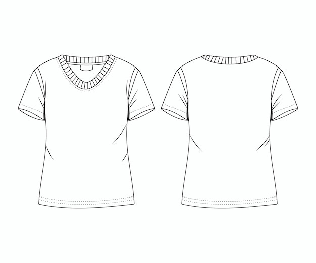 Vector hand drawn t-shirt outline illustration