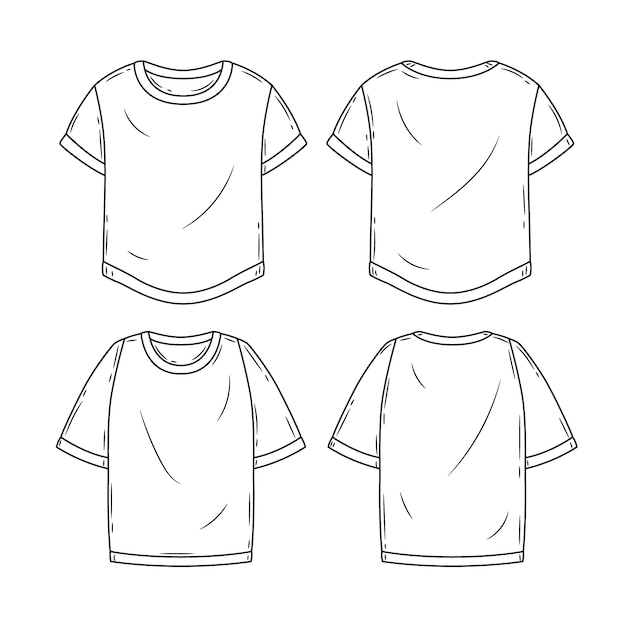 Vector hand drawn t-shirt outline illustration