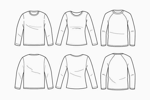 Vector hand drawn t-shirt outline illustration