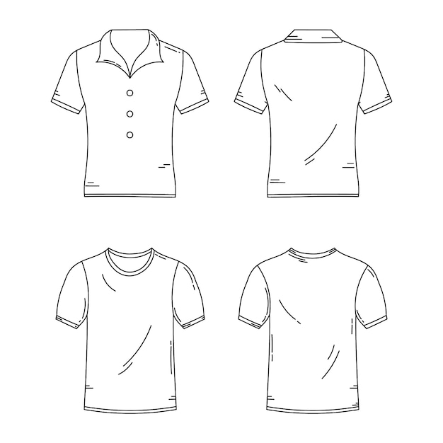 Vector hand drawn t-shirt outline illustration