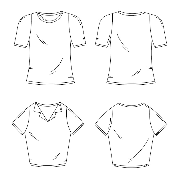 Vector hand drawn t-shirt outline illustration