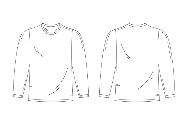 Vector hand drawn t-shirt outline illustration