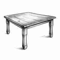 Vector hand drawn table cartoon vector illustration clipart white background