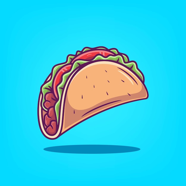 Hand drawn taco icon vector illustration