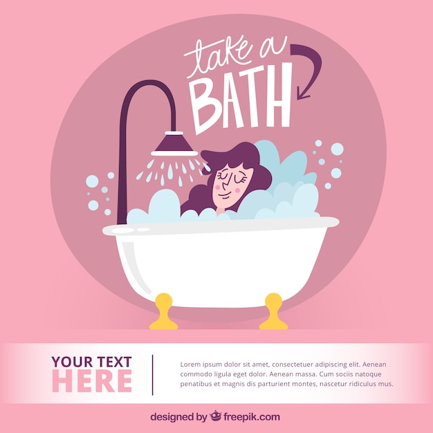 hand drawn take a bath illustration