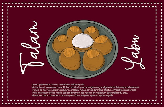 Vector hand drawn talam labu in a plate