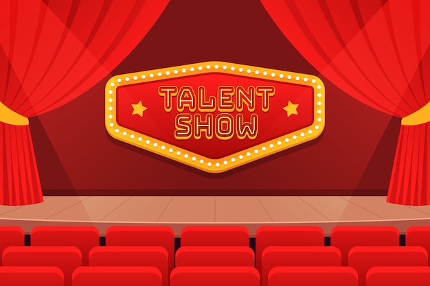 Vector hand drawn talent show background