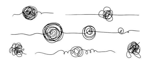얽힌 낙서 스케치의 손으로 그린 추상 낙서 벡터 일러스트 레이 션