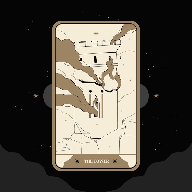 Hand drawn tarot cards illustration