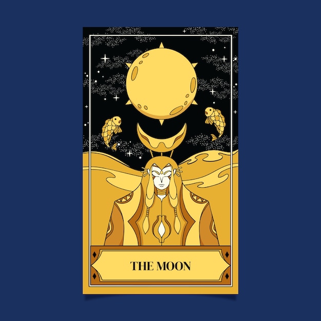 Vector hand drawn tarot cards illustration