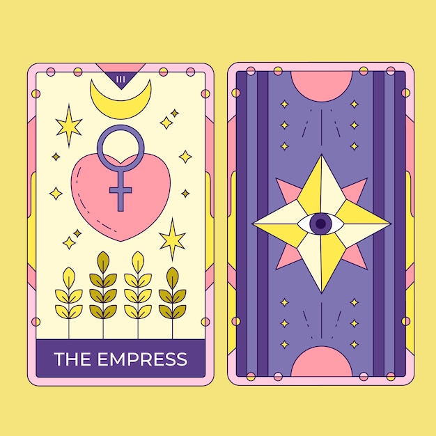 Vector hand drawn tarot cards illustration