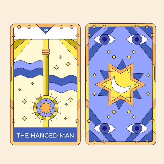 Hand drawn tarot cards illustration