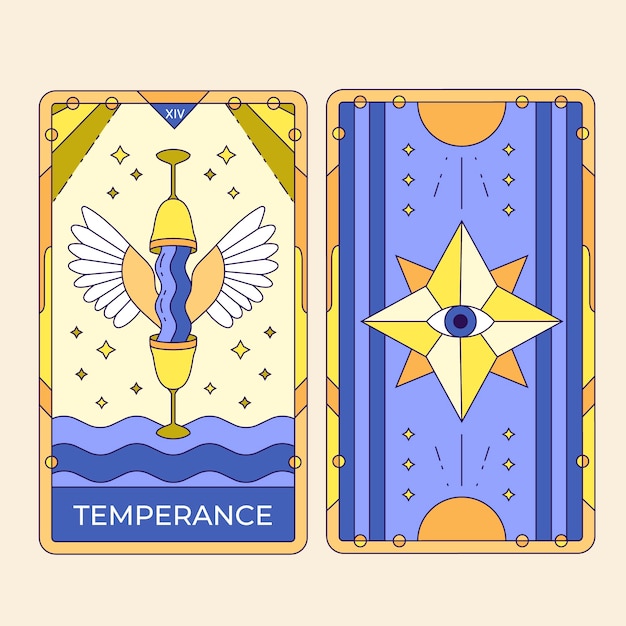 Vector hand drawn tarot cards illustration