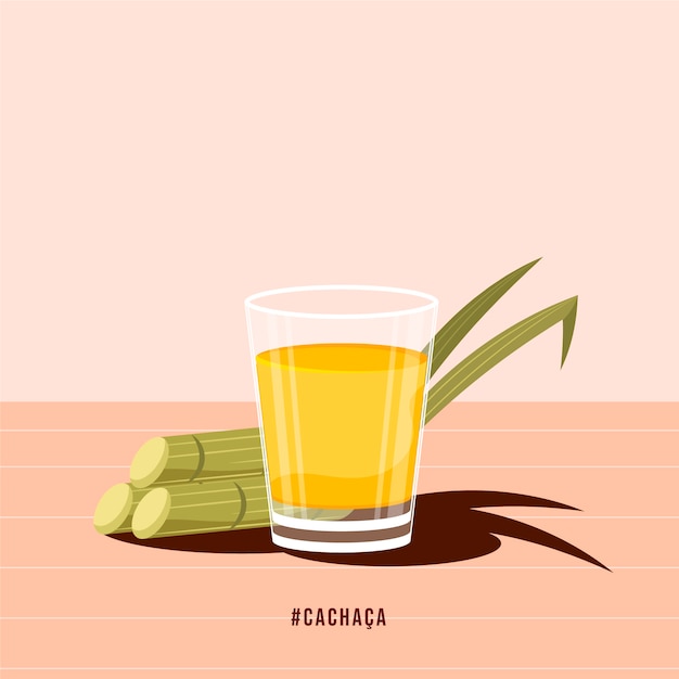 Vector hand drawn tasty cachaça illustration