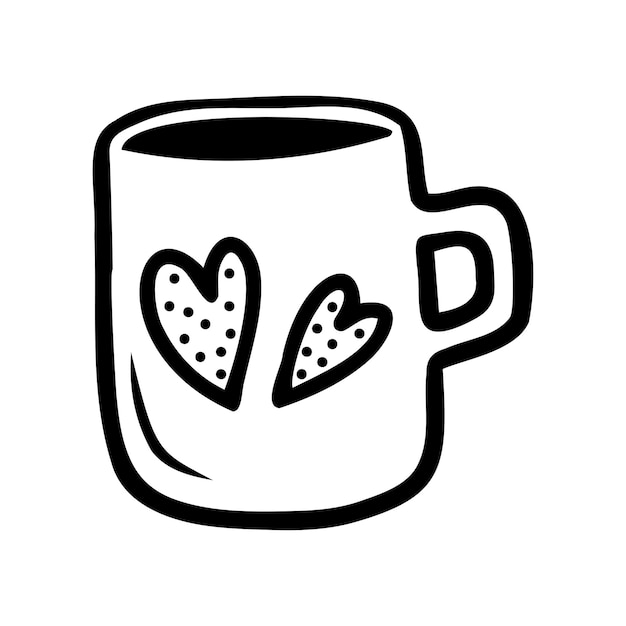 Vector hand drawn tea cup