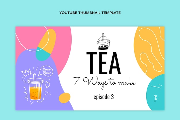 Hand drawn tea youtube thumbnail