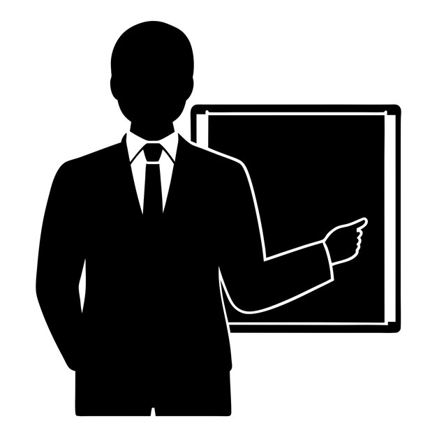Vector hand drawn teacher silhouette illustration 14