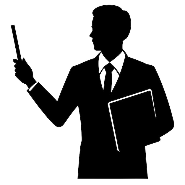 Vector hand drawn teacher silhouette illustration 20