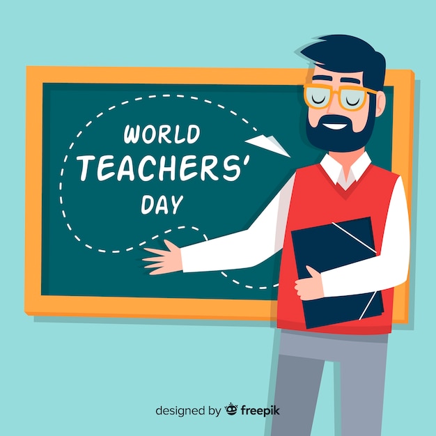 Hand drawn teachers day background