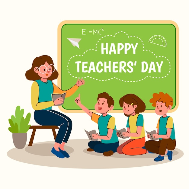 Hand drawn teachers day concept