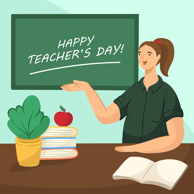 Hand drawn teachers day concept