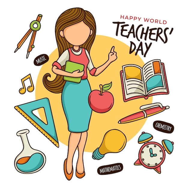 Vector hand drawn teachers' day illustration