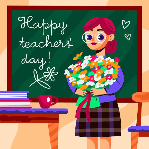 Vector hand drawn teachers' day illustration