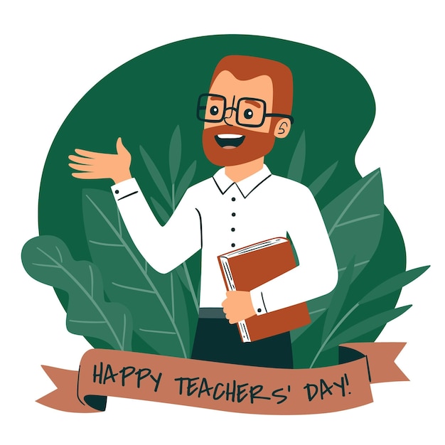 Hand drawn teachers' day illustration