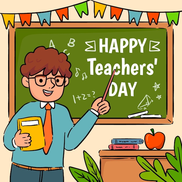 Vector hand drawn teachers' day illustration