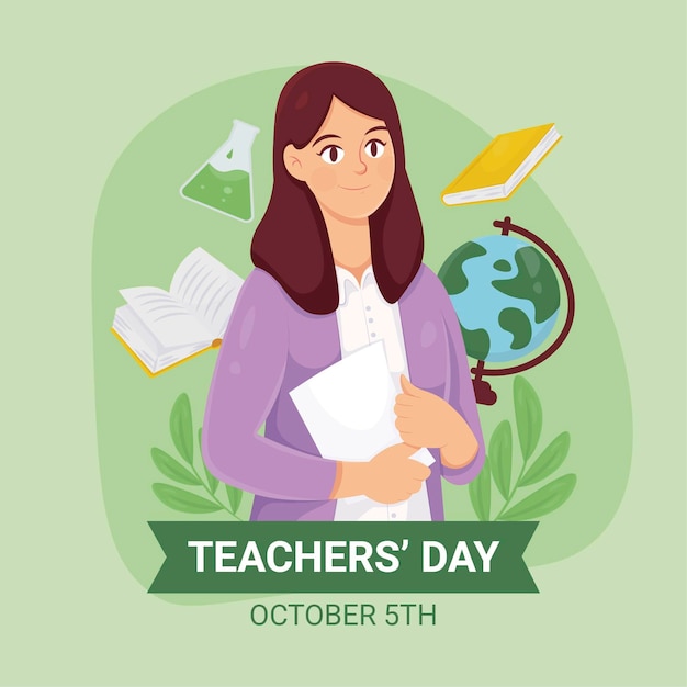 Hand drawn teachers' day illustration