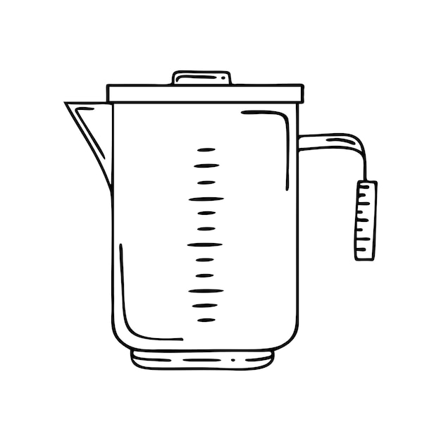 Hand drawn teapot kitchen utensils