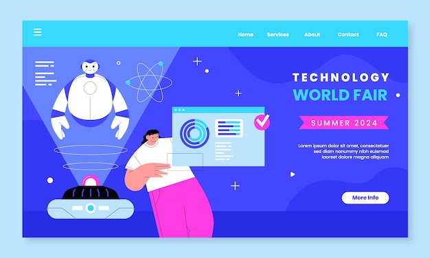 hand drawn technology landing page template